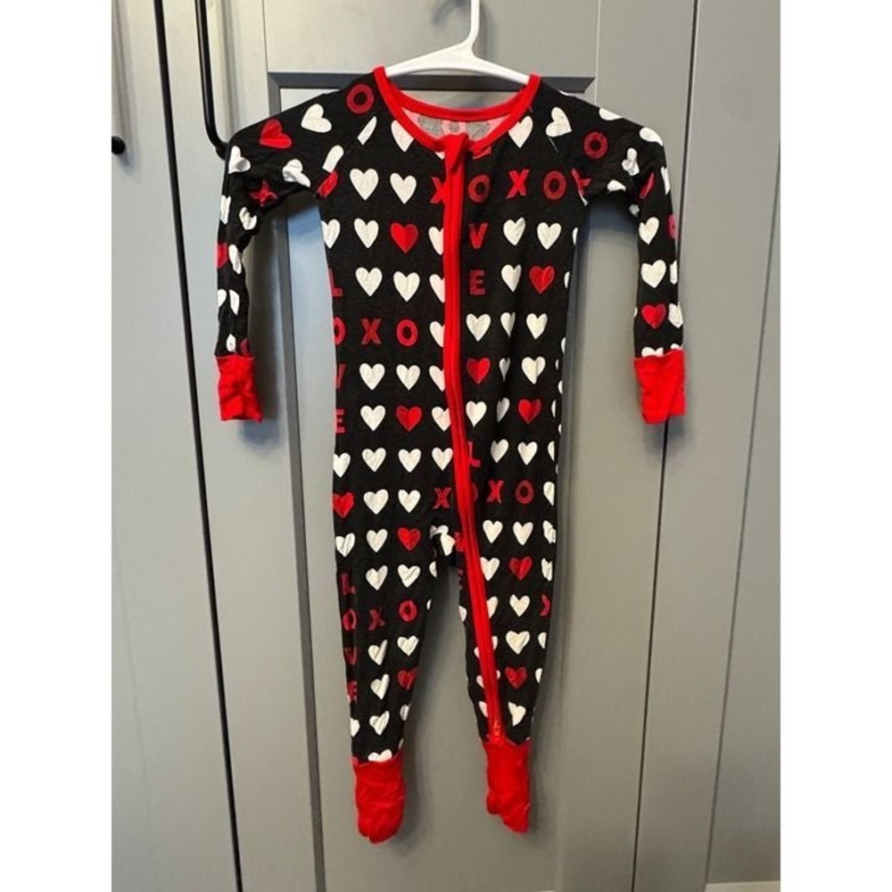 Little Sleepies Zippy Bamboo Valentine's Day Heart & XOXO Pajamas 18-24m